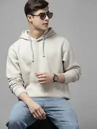 Men Solid Hooded Sweatshirt